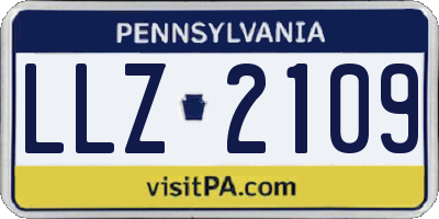 PA license plate LLZ2109