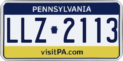 PA license plate LLZ2113