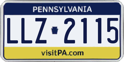 PA license plate LLZ2115