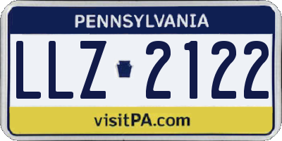 PA license plate LLZ2122