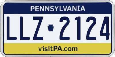 PA license plate LLZ2124