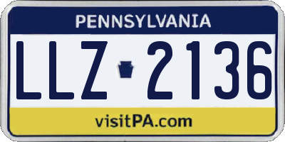 PA license plate LLZ2136