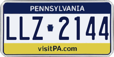 PA license plate LLZ2144