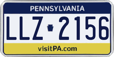 PA license plate LLZ2156