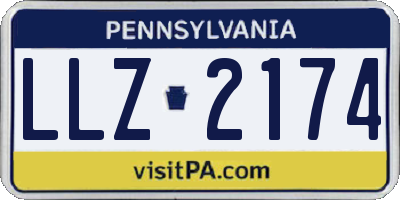 PA license plate LLZ2174