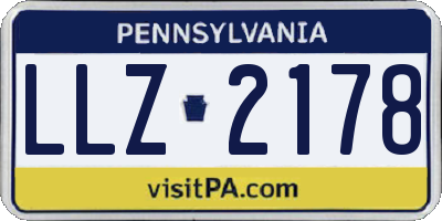 PA license plate LLZ2178