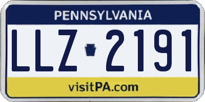 PA license plate LLZ2191