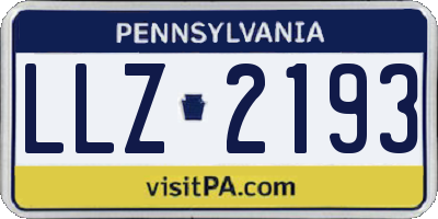 PA license plate LLZ2193
