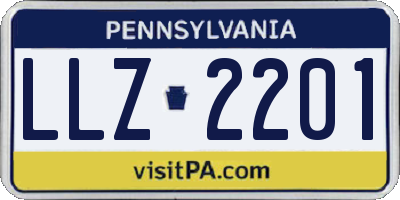 PA license plate LLZ2201