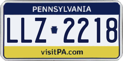 PA license plate LLZ2218