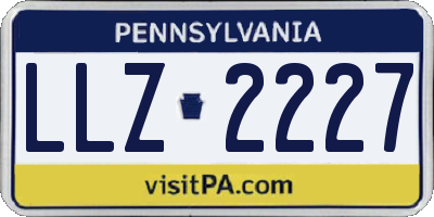 PA license plate LLZ2227