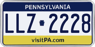 PA license plate LLZ2228