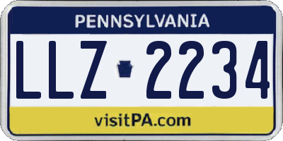 PA license plate LLZ2234