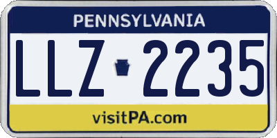 PA license plate LLZ2235