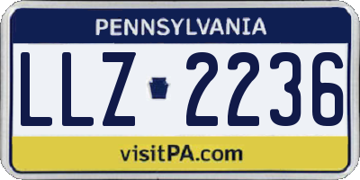 PA license plate LLZ2236