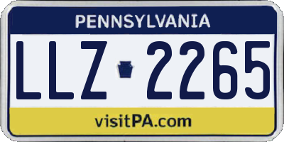 PA license plate LLZ2265
