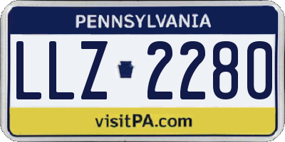 PA license plate LLZ2280