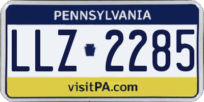 PA license plate LLZ2285