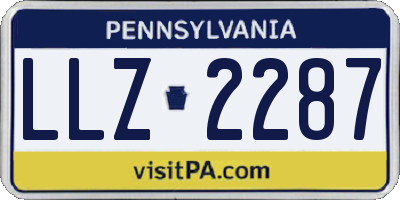 PA license plate LLZ2287