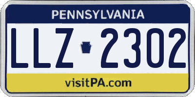 PA license plate LLZ2302
