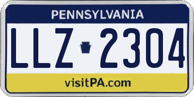 PA license plate LLZ2304