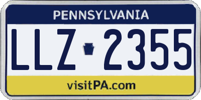 PA license plate LLZ2355