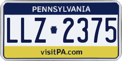 PA license plate LLZ2375