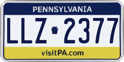 PA license plate LLZ2377