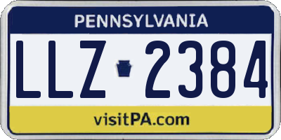 PA license plate LLZ2384