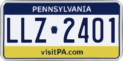 PA license plate LLZ2401