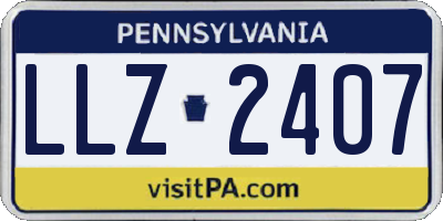 PA license plate LLZ2407