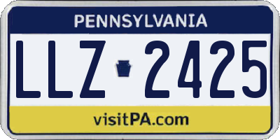 PA license plate LLZ2425