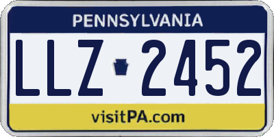 PA license plate LLZ2452