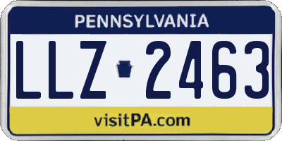PA license plate LLZ2463