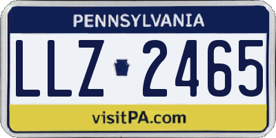 PA license plate LLZ2465