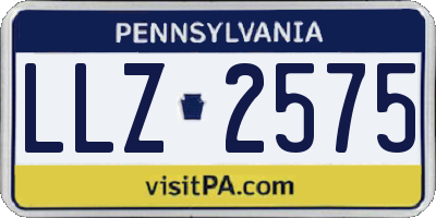 PA license plate LLZ2575