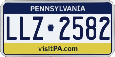 PA license plate LLZ2582