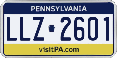 PA license plate LLZ2601