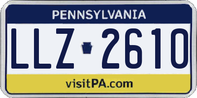 PA license plate LLZ2610