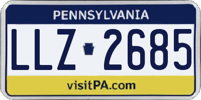 PA license plate LLZ2685