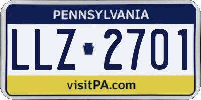 PA license plate LLZ2701