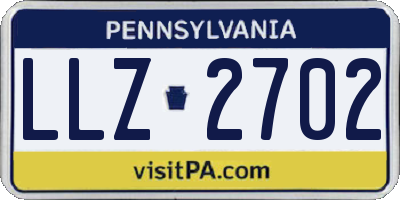 PA license plate LLZ2702