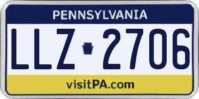 PA license plate LLZ2706