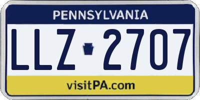 PA license plate LLZ2707