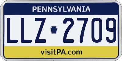 PA license plate LLZ2709