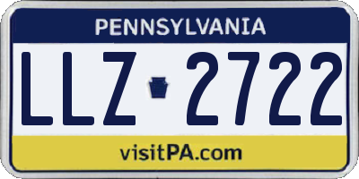 PA license plate LLZ2722