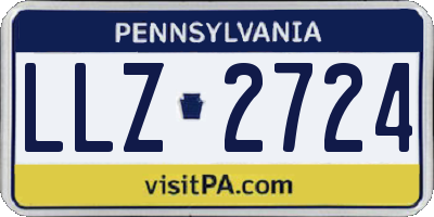 PA license plate LLZ2724