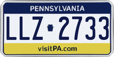 PA license plate LLZ2733