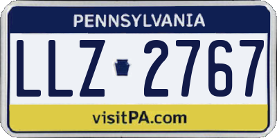 PA license plate LLZ2767