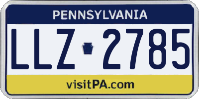 PA license plate LLZ2785
